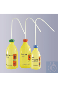 Spritzflasche, enghals, PE-LD, gelb, Inhalt 500 ml, Petrolether Spritzflasche, enghals, PE-LD,...